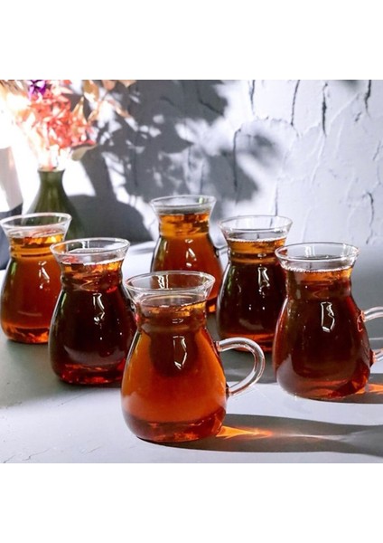 Cam 6'lı Çay Bardak Desen2