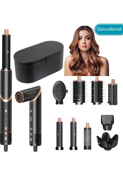 Witero 9in1 Ultra Multi-Styler Sıcak-Soğuk Hava Üflemeli Siyah Saç Şekillendirme Cihazı