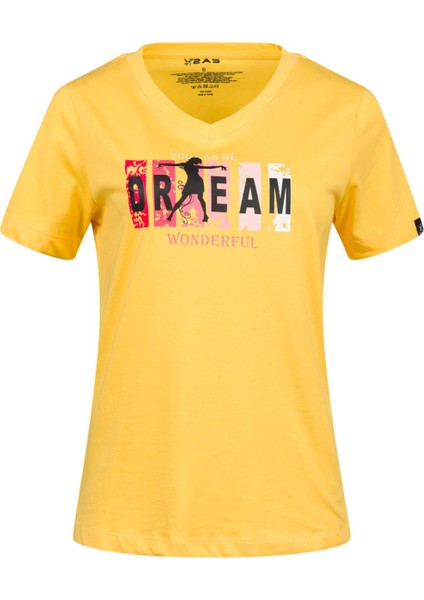 Alone Baskılı V Yaka Kadın T-Shirt 404