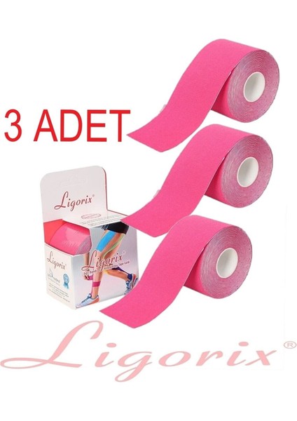 Kinesio Tape 3 Adet 5cm x 5m -Pembe
