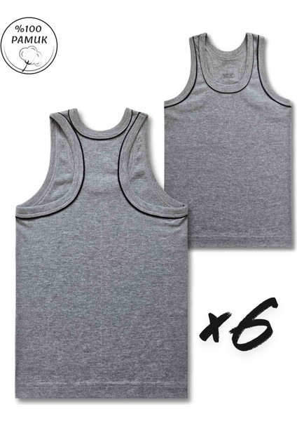 %100 Pamuk Erkek Çocuk Sporcu Model Atlet 6lı Set