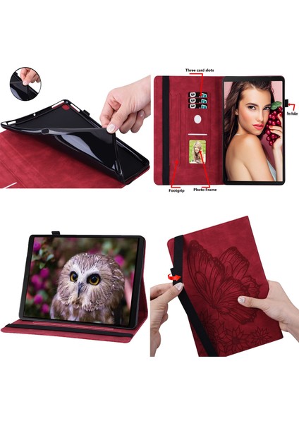 Lenovo Tab M11 Için Tablet Kılıfı Kelebek Tasarım Premium Deri Düşme Önleyici Tablet Kılıfı Kart Yuvaları ve Stand Fonksiyonu (Yurt Dışından) fiyatları