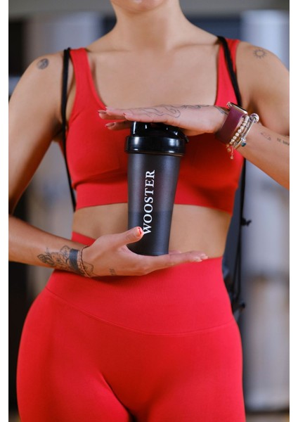 Siyah 500 ml Sporcu Shake Karıştırıcı Matara Hafif ve Sızdırmaz Tasarım