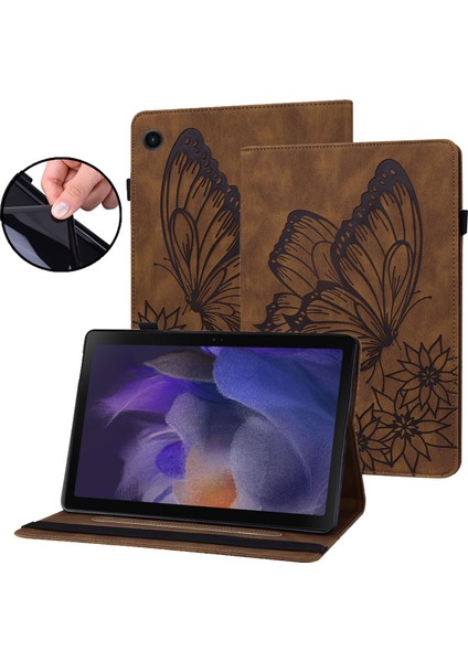 Samsung Galaxy Tab A9 Plus Için Tablet Kılıfı Kelebek Tasarım Premium Deri Düşme Önleyici Tablet Kılıfı Kart Yuvaları ve Stand Fonksiyonu (Yurt Dışından)