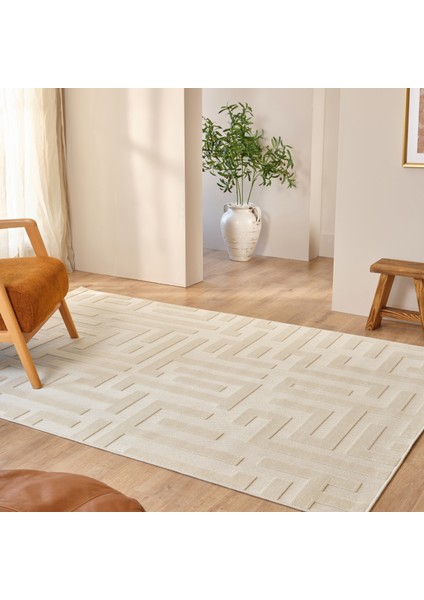 Iskandinav Roar White 120X180 cm Salon Mutfak Halısı Yolluk Salon Mutfak Halısı Yolluk Kilim