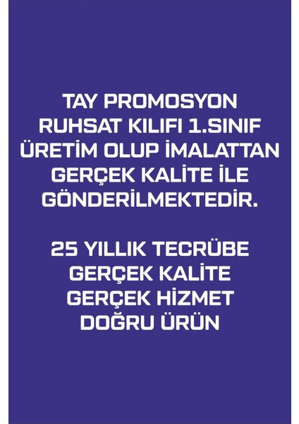 Ruhsat Kılıfı Kaliteli Suni Deri Kenarları Dikişli Yazısız 1 Adet