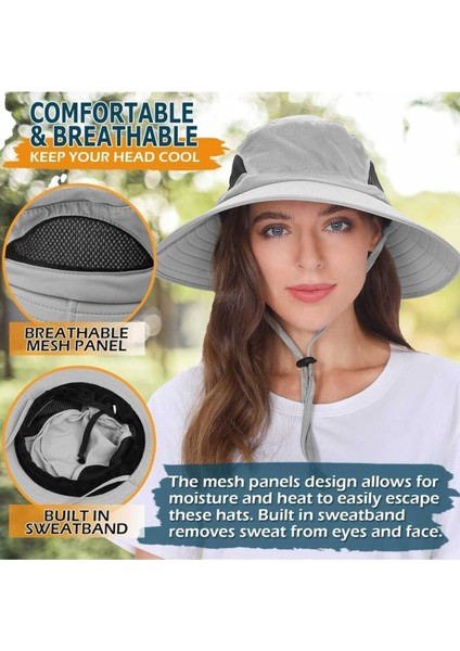 Unisex Yazlık Geniş Kenarlı Maxi Boy Fileli Katlanabilir Safari Outdoor Plaj Şapkası