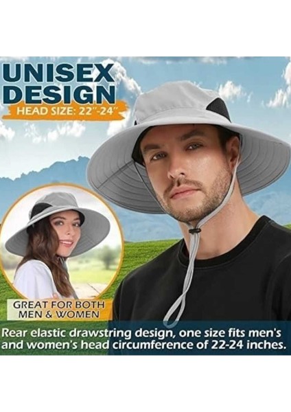 Unisex Yazlık Geniş Kenarlı Maxi Boy Fileli Katlanabilir Safari Outdoor Plaj Şapkası indirimleri