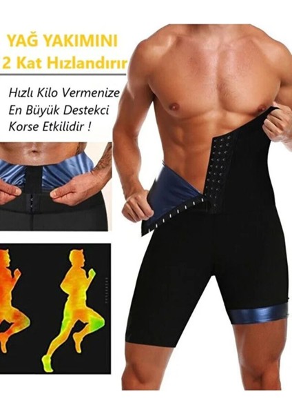 Yüksek Bel Sauna Şort, Spor ve Termal Kullanım, Siyah Renk, Orta Boy