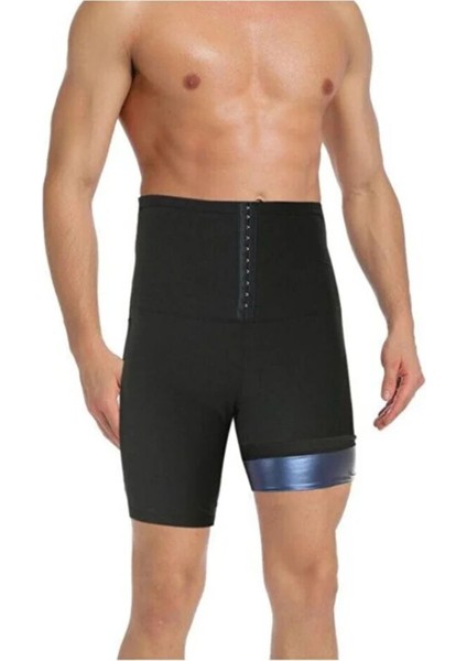 Yüksek Bel Sauna Şort, Spor ve Termal Kullanım, Siyah Renk, Orta Boy