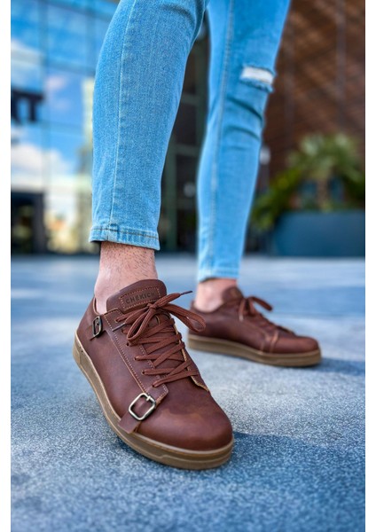 AYDOGANTICARET44 CH191 Ckt Side Buckle Erkek Ayakkabı Taba