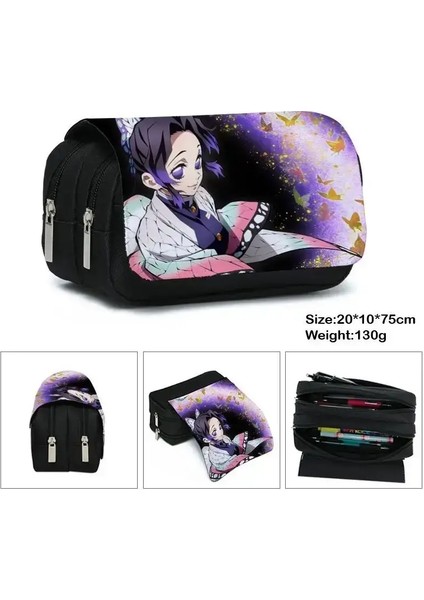 3pc-Set 2024 Yeni Demon Slayer Kimetsu Hayır Yaiba Nezuko Okul Çantası Sırt Çantası Öğrenci Sırt Çantası Damlası Deniz Tag Mochila Renk: XB-005-B01/BOYUT: (Yurt Dışından)