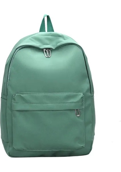 Yeni Yüksek Kaliteli Su Geçirmez Naylon Kadın Okul Sırt Çantası Genç Kızlar Kadın Seyahat Çantası Öğrencisi Düz Renkli Kitap Çantası Renk: Yeşil (Yurt Dışından)