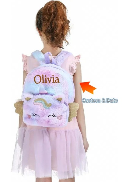 Kişiselleştirilmiş Özel Isim Işlemeli Yeni Doğan Mektup Kreş Bebek Tek Boynuzlu At Kravat Boya Sırt Çantası Çanta Hediyeleri Erkek Kız Çocukları Renk: Özelleştirilmiş Versiyon (Yurt Dışından)