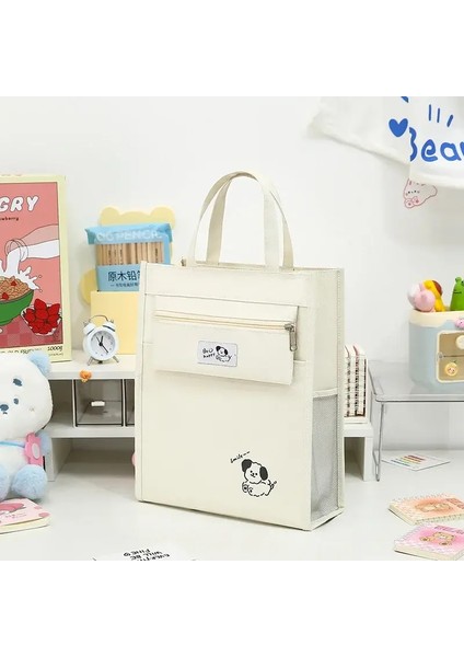 Moda Karikatür Çantalar Çok Fonksiyonlu Sağlam Su Geçirmez Çocuklar Dosya Kadın Için Öğretmen Okul Çantaları Erkekler Kitap Kalemleri Faturalar Renk: Bej (Yurt Dışından)