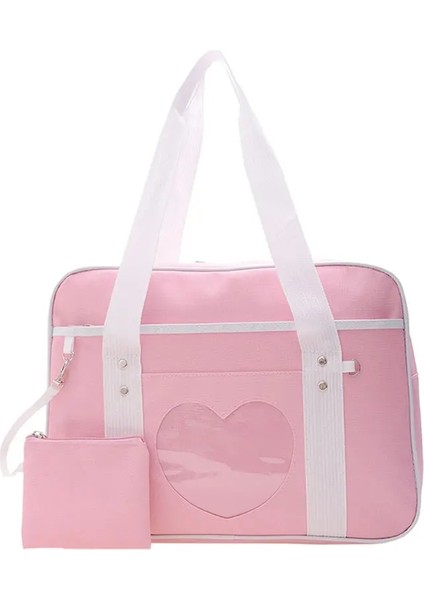 Japon Lolita Kalp Jk Okul Üniforma Çantaları Moda Kadınlar Oxford Kadın Öğrenci Pu El Çantası Cosplay Anime Omuz Bagcolor: Pembe (Yurt Dışından)