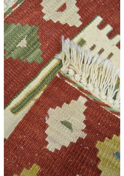 Yünden El Dokuma Kırmızı Renk Ince Kök Kilim 40X40 cm (0.16 M²) modelleri