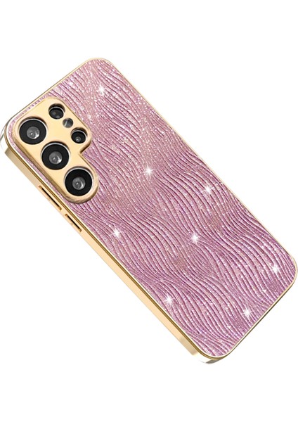 Samsung Galaxy S25 Ultra Galvanik Dalgalı Doku Pu + Tpu + Pc Telefon Arka Kapağı (Yurt Dışından)