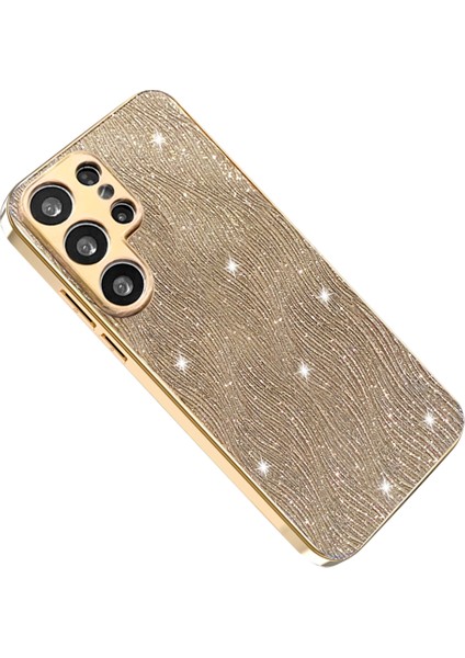 Samsung Galaxy S25 Ultra Galvanik Dalgalı Doku Pu + Tpu + Pc Telefon Arka Kapağı (Yurt Dışından)