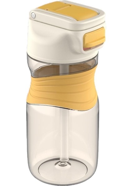 450ml Renkli Pipetli Tritan Su Şişesi, Sarı-Mavi-Turuncu, , Hafif, Şık