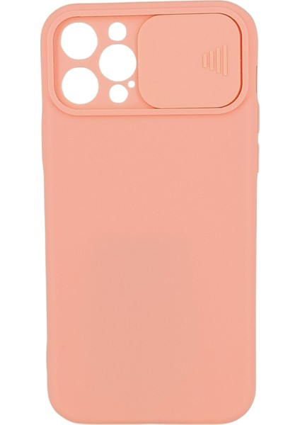 iPhone 12 Pro Max Uyumlu Kamera Sürgülü Mat Silikon Kılıf