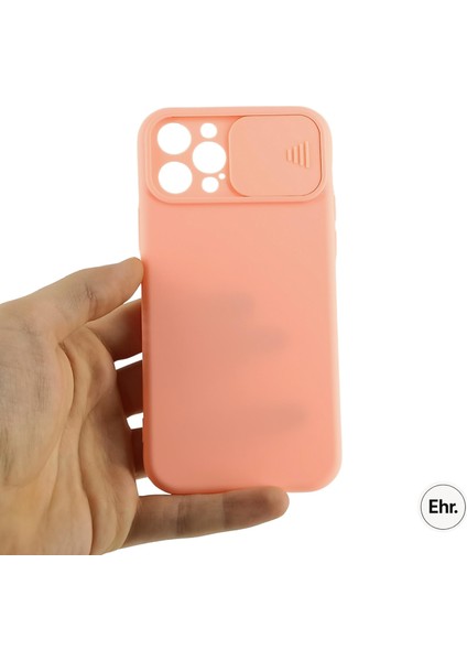 iPhone 12 Pro Max Uyumlu Kamera Sürgülü Mat Silikon Kılıf