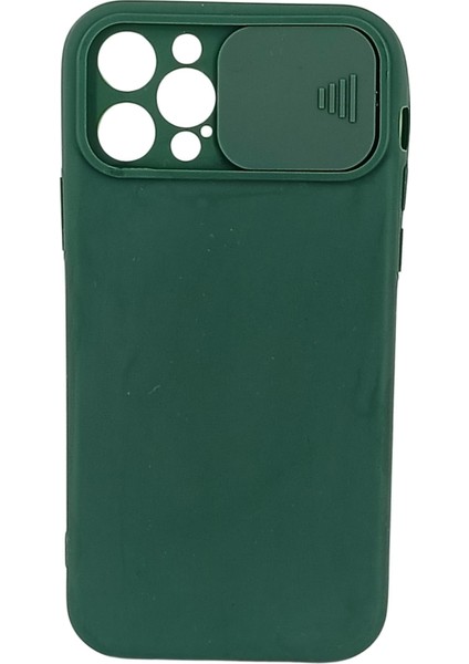 iPhone 12 Pro Max Uyumlu Kamera Sürgülü Mat Silikon Kılıf