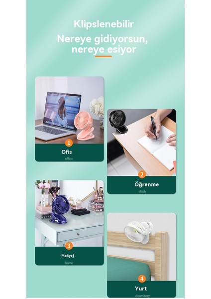 Büyük Rüzgar Taşınabilir Klip Fan USB Mini Sessiz Yaz Masaüstü Ofis Fanı (Yurt Dışından) indirimleri