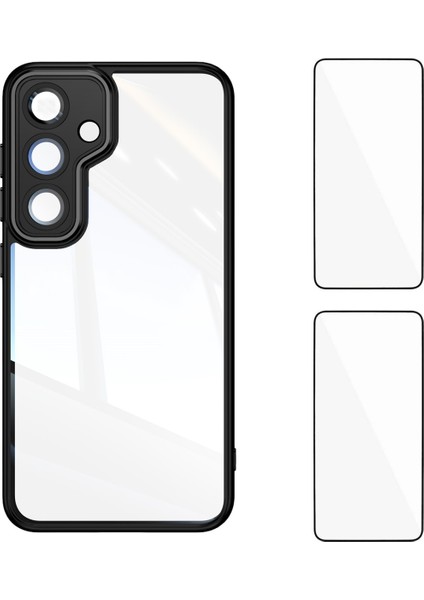 Samsung Galaxy S25 Plus Tpu Düşmeye Dayanıklı Şeffaf Telefon Kılıfı 2 Adet Temperli Cam Filmi ile (Yurt Dışından)