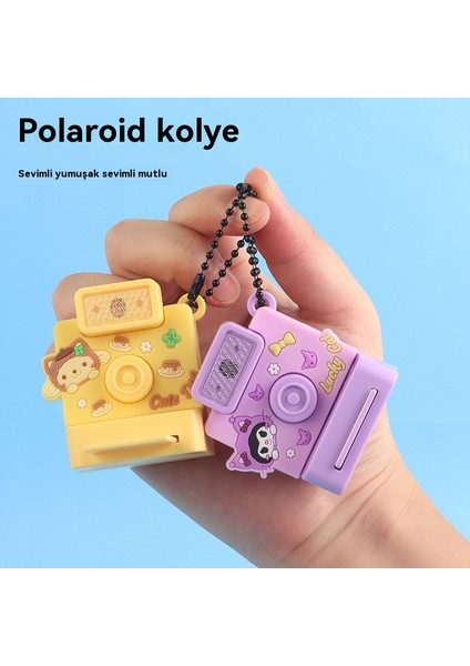 Polaroid Kamera Kolye Anahtarlık Ses ve Işık Oyuncak Okul Çantası Kolye (Yurt Dışından)