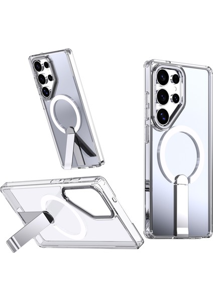 Samsung Galaxy S25 Ultra Kickstand Tpu + Akrilik Telefon Kılıfı Magsafe ile Uyumlu (Yurt Dışından)