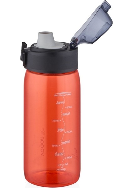 450ml yeni koleksiyon şeffaf gövdeli mini su matarası, kırmızı renk fiyatları