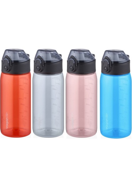 450ml yeni koleksiyon şeffaf gövdeli mini su matarası, kırmızı renk modelleri