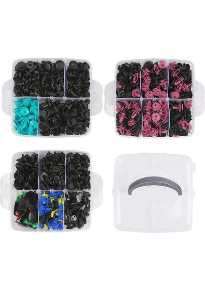 Araç Kapı Tampon Plastik Panel Klipsi - 680 Parça + 45 Parça - Araç Kapı Döşeme Çamurluk Pim Perçin Klipsi