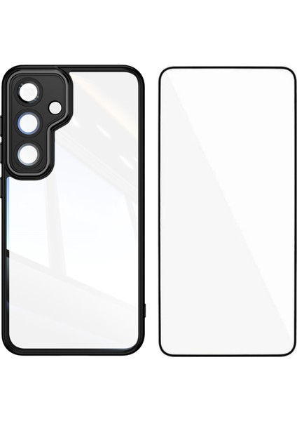 Samsung Galaxy S25 Plus Tpu Darbeye Dayanıklı Şeffaf Telefon Kılıfı Temperli Cam Filmi ile (Yurt Dışından)