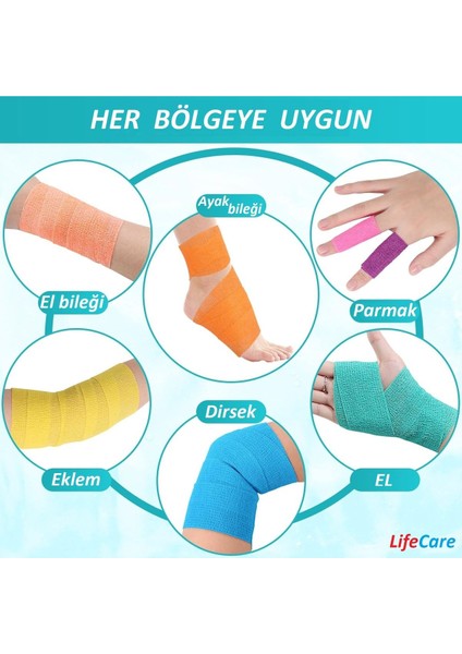 7.5cm Mavi Kendinden Yapışan Bandaj, Sağlık ve Spor İçin Güvenli Kullanım