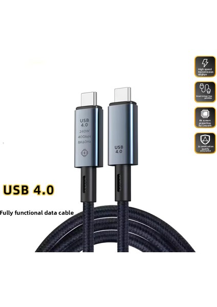 240W USB 4.0 40GBPS 8k Thunderbolt Görüntü Aktarım ve Hızlı Şarj Kablosu 848