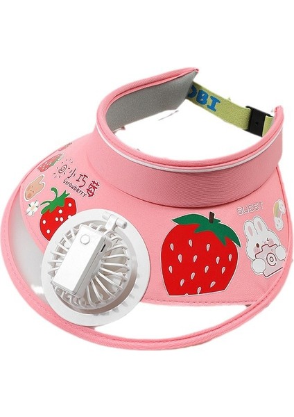 Yaz Gölge Fan Şapkası Açık Bisiklet USB Anti-Uv Boş Üst Güneş Şapkası (Yurt Dışından)