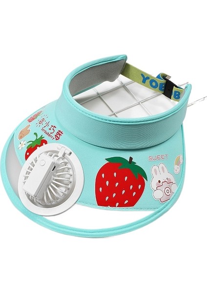 Yaz Gölge Fan Şapkası Açık Bisiklet USB Anti-Uv Boş Üst Güneş Şapkası (Yurt Dışından)