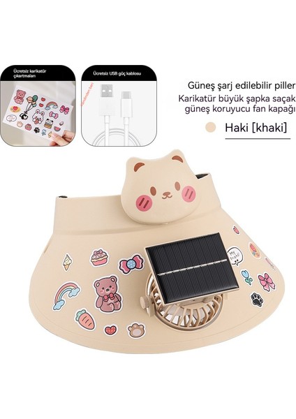 Yeni Açık Taşınabilir Güneş Elektrikli Fan Güneş Şapkası (Yurt Dışından) indirimleri