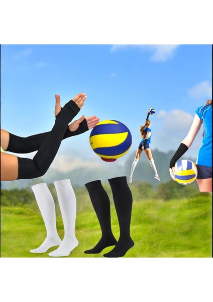 Yetişkin Voleybol Seti, Sporcu Kolluğu ve Siyah-Beyaz Çorap, Renk: Siyah fiyatları