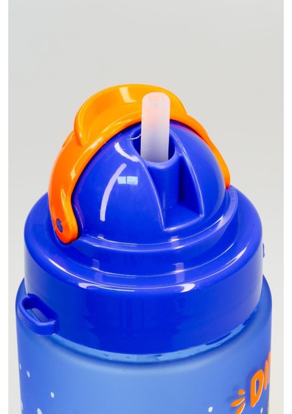 Renkli çocuk pipetli su şişesi, hafif ve sağlıklı 0,50 L, askılı tasarım