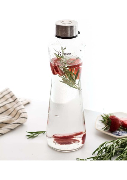 Şeffaf Cam Matara 750cc – Sağlam ve Şık Tasarım, 0,75 L kapasite