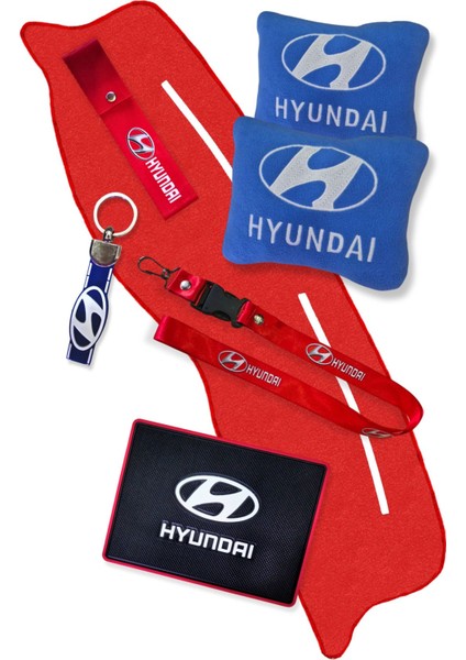 Hyundai Accent Yumurta Kasa Kırmızı Torpido Koruma Halısı | Hyundai Mavi Yastık Araç Oto Aksesuar