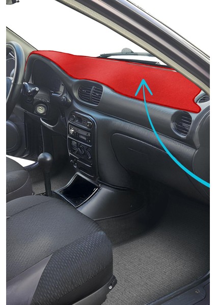 Hyundai Accent Yumurta Kasa Kırmızı Torpido Koruma Halısı | Hyundai Mavi Yastık Araç Oto Aksesuar