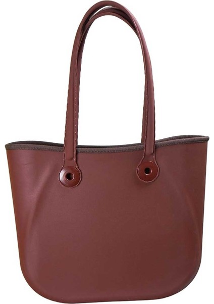 S-BAG EXCLUSIVE SİLİKON EFEKTLİ EL ÇANTASI- Kahverengi modelleri