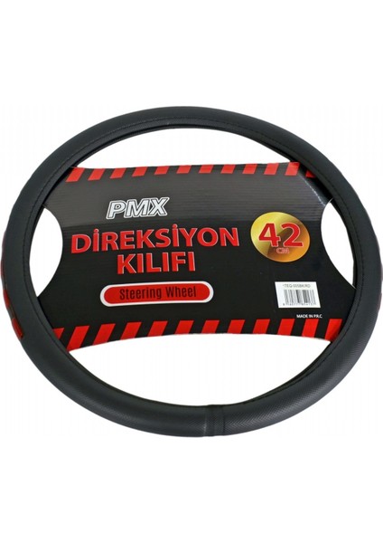 Pmx Direksiyon Kılıfı Fosforlu 42 cm Siyah (Kırmızı) TEQ-005BK/RD
