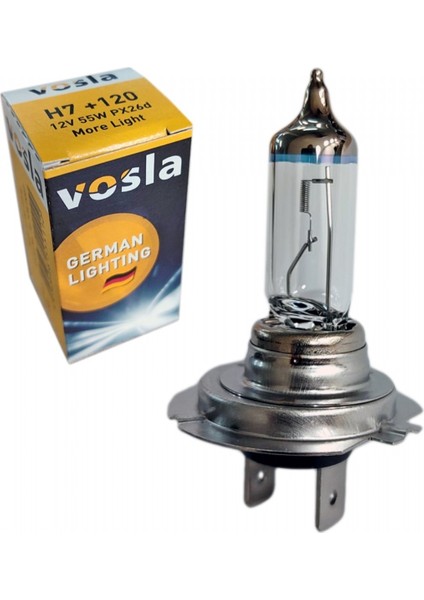 12V H7 Ampul 55W +120 Fazla Işık PX26D VS27438 (2 Li)