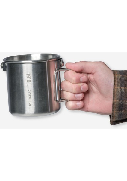 Paslanmaz Çelik 0,6 L Doğa ve Avcılık Bardak, Gri Renk