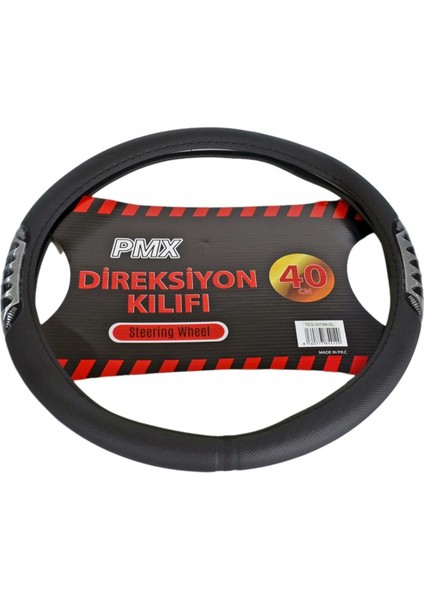 Pmx Direksiyon Kılıfı Fosforlu 40 cm Siyah (Beyaz) TEQ-007BK/SL